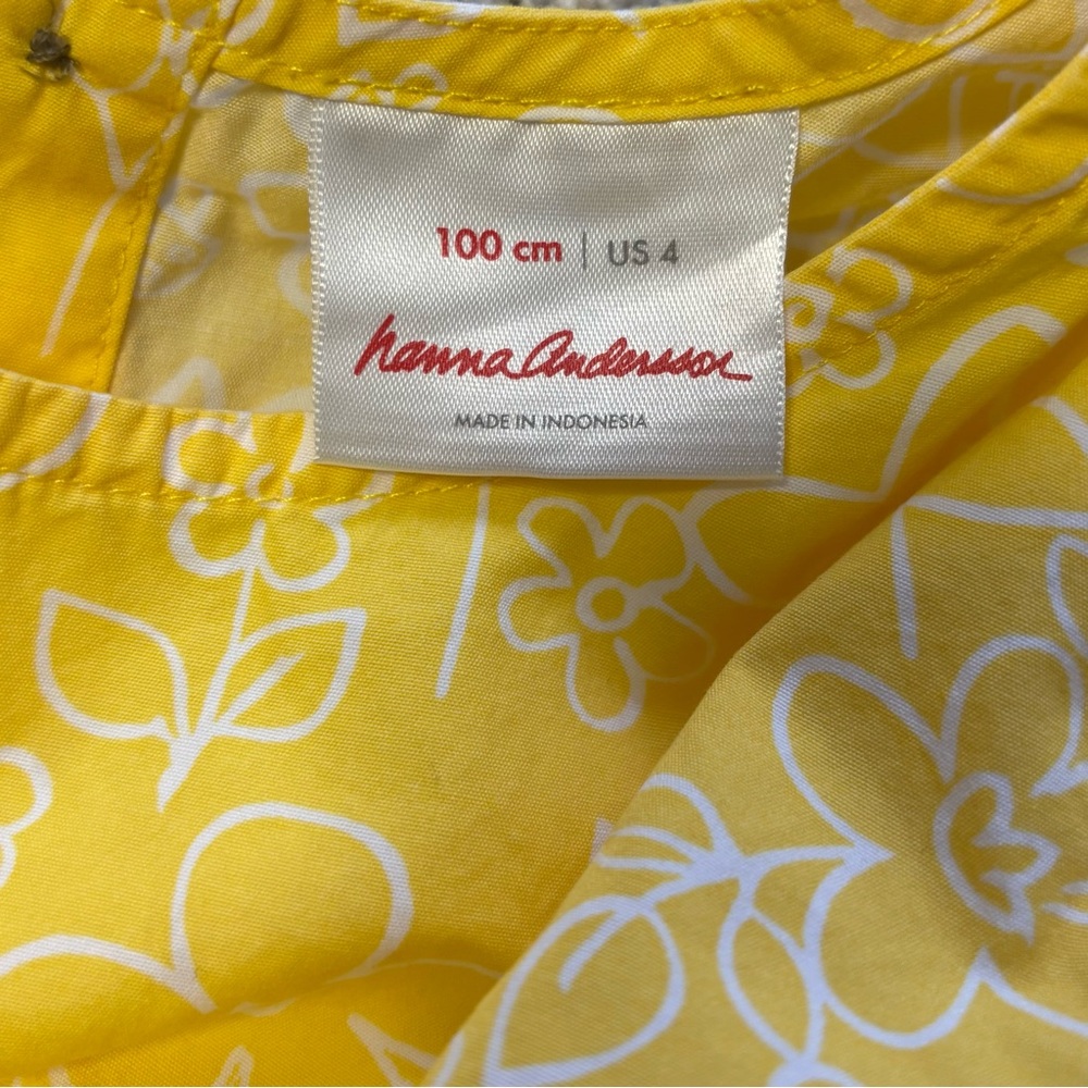 Hanna Andersson toddler girls cotton dress size 4 yellow - Picture 3 of 5